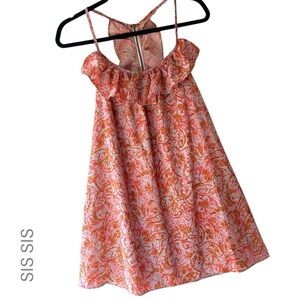 SIS SIS | NWOT | RACERBACK MINI RUFFLE DRESS TUNIC EXPOSED ZIPPER  | SMALL